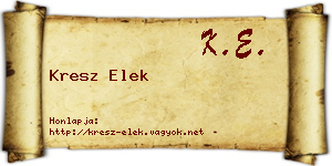 Kresz Elek névjegykártya