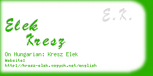 elek kresz business card